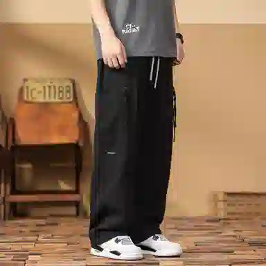 羽浅 薄款莱赛尔天丝多口袋长裤潮牌宽松百搭直筒休闲裤 男款