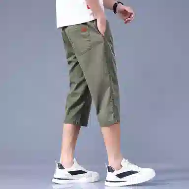 羽浅 夏季薄款凉感七分裤弹力运动中裤潮牌宽松百搭休闲短裤 男款