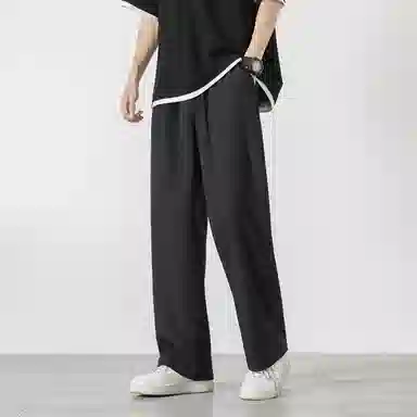 羽浅 夏季经典百搭直筒舒适潮流垂顺薄款长裤休闲裤 男款