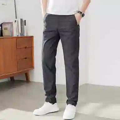 羽浅 韩版修身运动纯色薄款个性百搭轻商务直筒裤休闲裤 男女同款