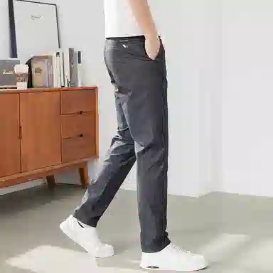羽浅 韩版修身运动纯色薄款个性百搭轻商务直筒裤休闲裤 男女同款