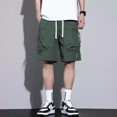 羽浅 薄款冰丝透气速干工装五分裤潮流外穿宽松直筒百搭舒适休闲短裤 男款
