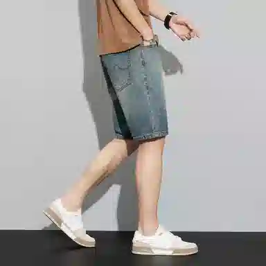 羽浅 宽松百搭五分裤春夏季薄款时尚舒适显瘦耐穿耐磨牛仔短裤 男款