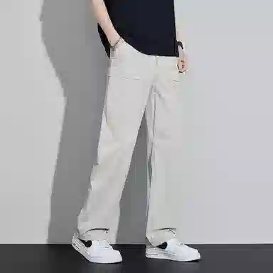 羽浅 美式工装多口袋宽松直筒薄款速干透气纯色百搭舒适休闲裤 男款