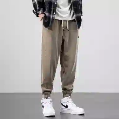 羽浅 宽松潮流直筒百搭运动束脚九分休闲裤 男款
