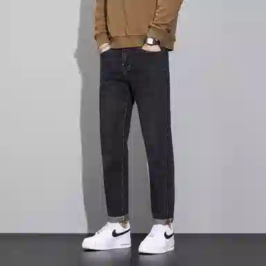 羽浅 潮牌美式复古青年宽松直筒百搭牛仔裤 男款