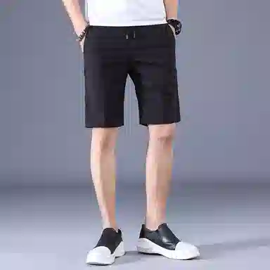 羽浅 夏季薄款冰丝五分裤弹力运动中裤时尚抽绳百搭显瘦休闲短裤 男款