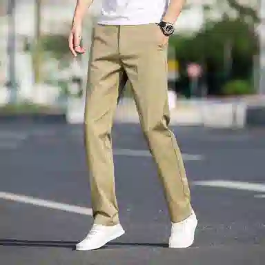 羽浅 夏季轻薄透气舒适长裤时尚商务大码裤子潮流宽松直筒百搭休闲裤 男款