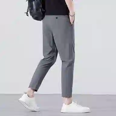 羽浅 抗皱九分裤修身韩版弹力直筒西裤百搭休闲裤 男款