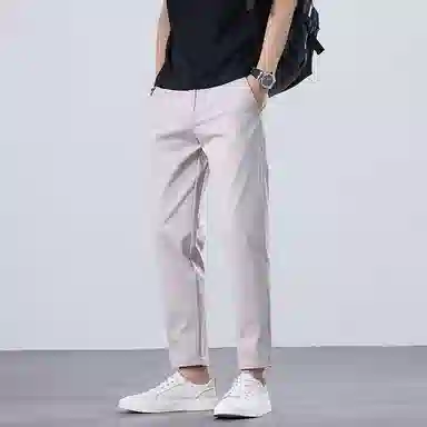 羽浅 薄款九分裤垂感小直筒弹力舒适百搭简约休闲裤 男款