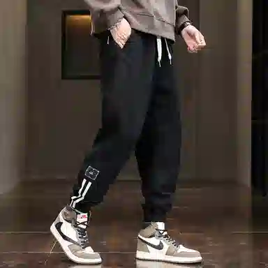 羽浅 简约时尚百搭束脚卫裤宽松休闲裤 男款