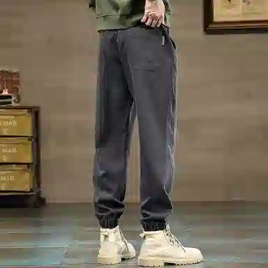 羽浅 潮流时尚百搭修身直筒束脚休闲裤 男款