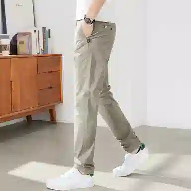 羽浅 韩版修身运动纯色薄款个性百搭轻商务直筒裤休闲裤 男女同款