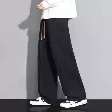 羽浅 潮流垂感运动长裤时尚简约百搭宽松直筒休闲裤 男款