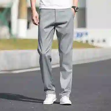 羽浅 高档天丝莫代尔轻薄舒适百搭长裤时尚透气商务大码裤子潮流宽松直筒休闲裤 男款