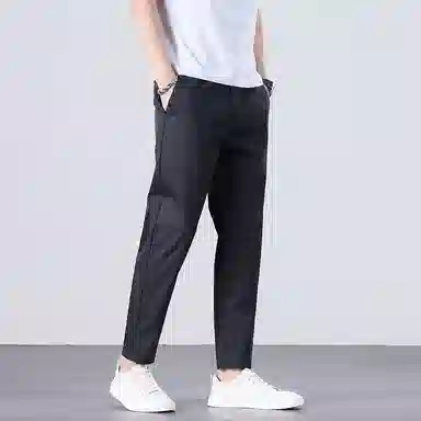 羽浅 水洗修身小脚裤显瘦棉感弹力潮流百搭锥形裤子休闲裤 男款