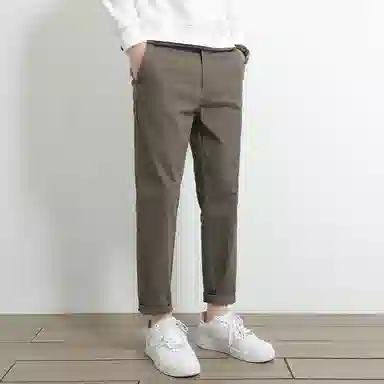羽浅 韩版潮流百搭简约痞帅修身锥形小脚通勤运动九分休闲裤 男款