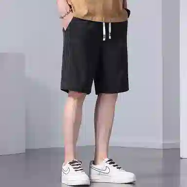 羽浅 薄款五分裤弹力运动中裤时尚贴标百搭休闲短裤 男款