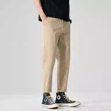 羽浅 修身小直筒西装裤子九分裤日系高街潮流口袋设计感休闲裤 男款