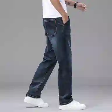 羽浅 男士直筒夏季薄款宽松男装简约商务青年男裤休闲裤牛仔裤 男女同款