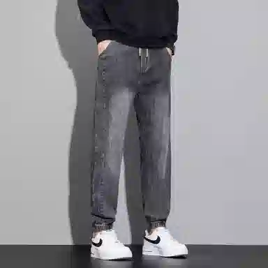 羽浅 秋季高端潮牌宽松百搭弹力哈伦休闲裤 男款