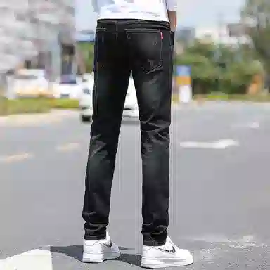 羽浅 夏季速干透气舒适个性百搭弹力修身直筒痞帅耐穿牛仔裤 男款