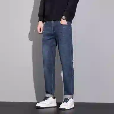 羽浅 秋季宽松直筒潮流百搭帅气休闲牛仔裤 男款