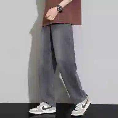 羽浅 休闲简约宽松直筒长裤美式高街多色水洗牛仔裤 男女同款