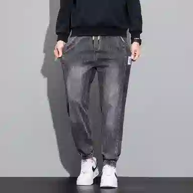 羽浅 秋季高端潮牌宽松百搭弹力哈伦休闲裤 男款