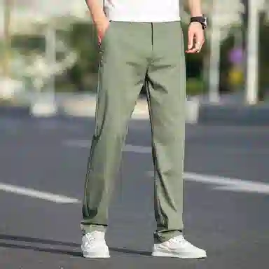 羽浅 高端竹纤维轻薄透气弹力舒适长裤时尚商务大码裤子潮流宽松直筒百搭休闲裤 男款