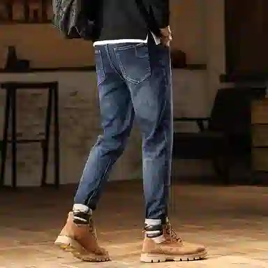 羽浅 弹力修身直筒休闲百搭潮流牛仔裤 男款