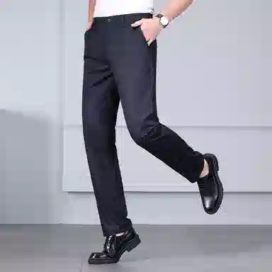 羽浅 高档轻薄透气桑蚕丝舒适长裤时尚免烫商务弹力裤子潮流百搭直筒休闲裤 男款