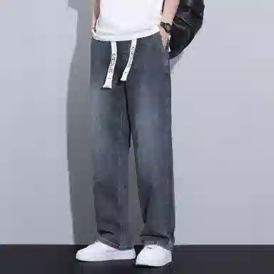 羽浅 宽松直筒裤百搭阔腿休闲长裤子牛仔裤 男女同款