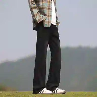 羽浅 港风运动宽松时尚简约直筒裤休闲长裤牛仔裤 男女同款