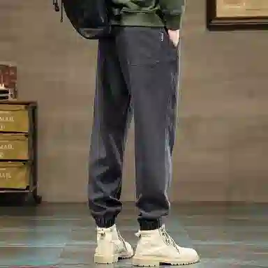 羽浅 潮流时尚百搭修身直筒束脚休闲裤 男款