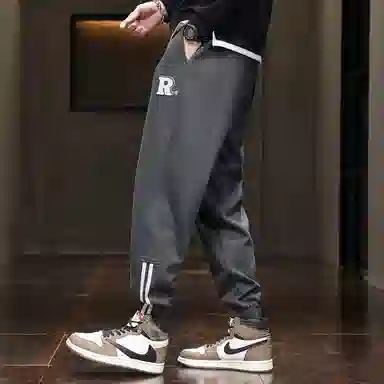 羽浅 简约时尚百搭束脚卫裤宽松休闲裤 男款