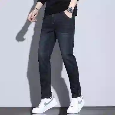 羽浅 夏季薄款九分潮牌百搭运动休闲牛仔裤 男款