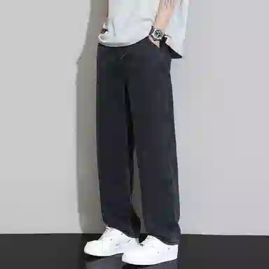 羽浅 休闲简约宽松直筒长裤美式高街多色水洗牛仔裤 男女同款