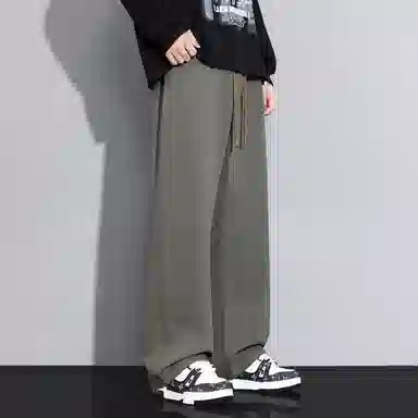 羽浅 潮流垂感运动长裤时尚简约百搭宽松直筒休闲裤 男款