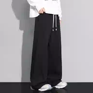 羽浅 潮牌痞帅垂感运动长裤时尚宽松百搭直筒休闲裤 男款
