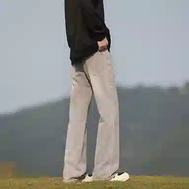 羽浅 港风运动宽松时尚简约直筒裤休闲长裤牛仔裤 男女同款
