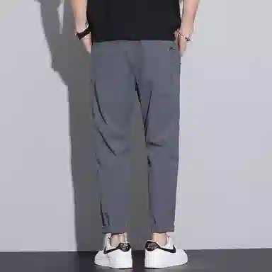 羽浅 薄款纯色百搭九分裤商务合身直筒休闲裤 男女同款
