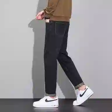 羽浅 潮牌美式复古青年宽松直筒百搭牛仔裤 男款