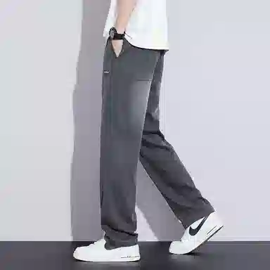 羽浅 潮流莱赛尔天丝透气百搭长裤时尚个性刺绣弹力宽松直筒牛仔裤 男款