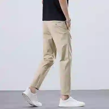 羽浅 薄款九分裤垂感小直筒弹力舒适百搭简约休闲裤 男款