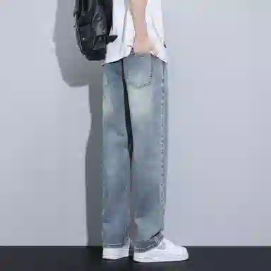 羽浅 宽松直筒裤百搭阔腿休闲长裤子牛仔裤 男女同款