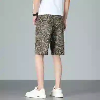 羽浅 美式潮流印花五分裤时尚舒适沙滩中裤潮牌修身百搭休闲短裤 男款