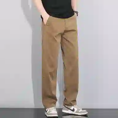 羽浅 潮流莱赛尔天丝弹力长裤时尚精致小标百搭直筒休闲裤 男款
