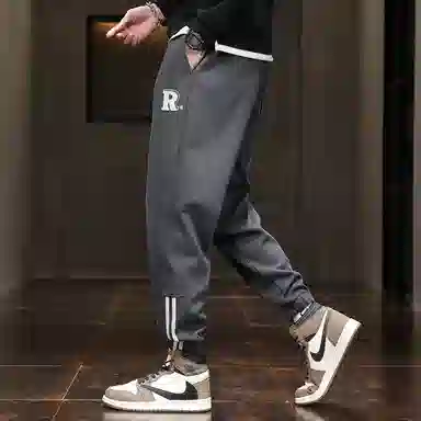 羽浅 简约时尚百搭束脚卫裤宽松休闲裤 男款