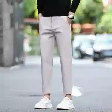 羽浅 男士西裤九分裤薄款垂感百搭上班通勤休闲裤 男款